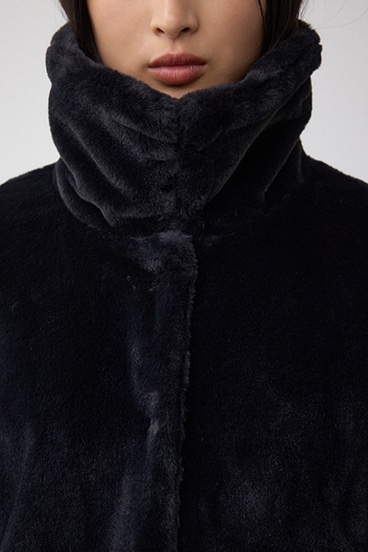 スタンド2WAYファーショートコート 詳細画像