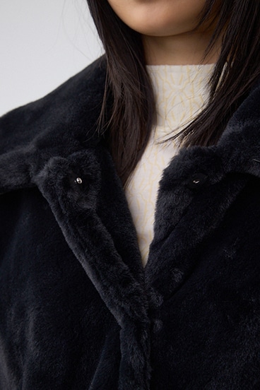 スタンド2WAYファーショートコート 詳細画像