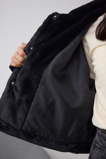 スタンド2WAYファーショートコート 詳細画像