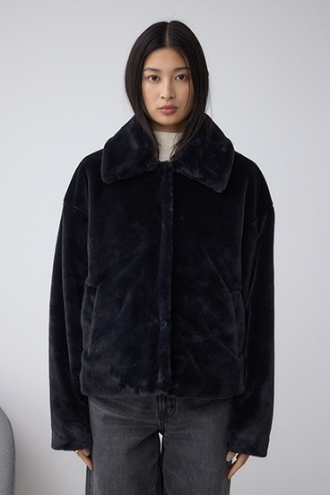 スタンド2WAYファーショートコート 詳細画像