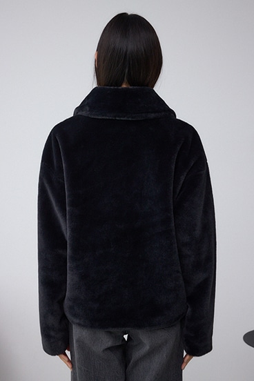 スタンド2WAYファーショートコート 詳細画像