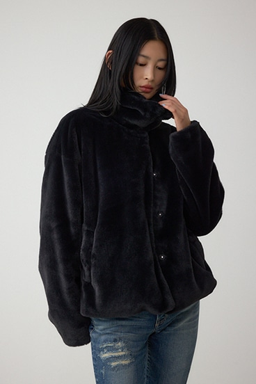 スタンド2WAYファーショートコート 詳細画像