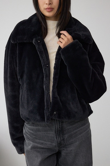 スタンド2WAYファーショートコート 詳細画像