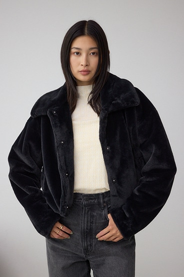 スタンド2WAYファーショートコート 詳細画像