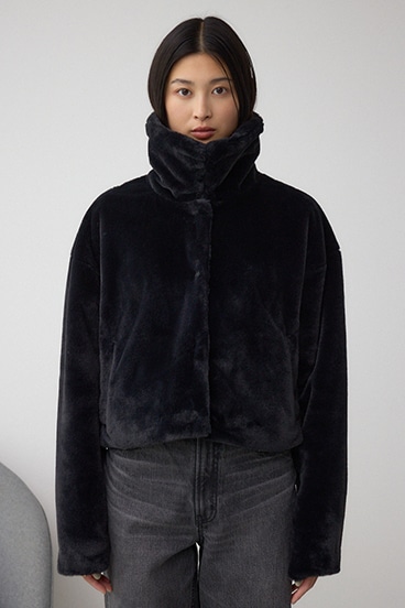 スタンド2WAYファーショートコート 詳細画像