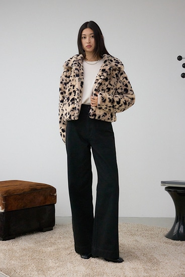 スタンド2WAYファーショートコート 詳細画像