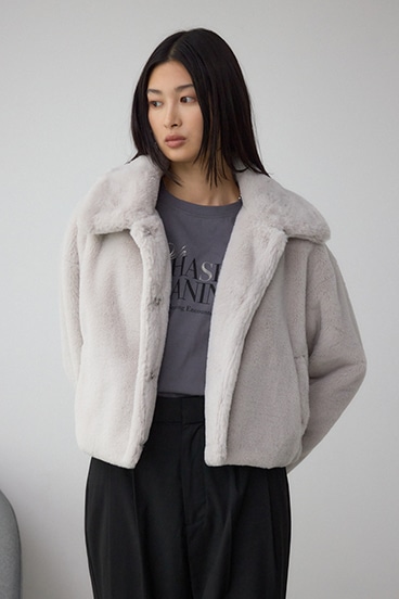 スタンド2WAYファーショートコート 詳細画像