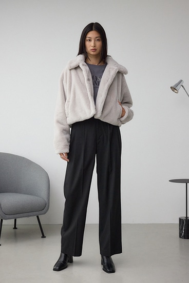 スタンド2WAYファーショートコート 詳細画像