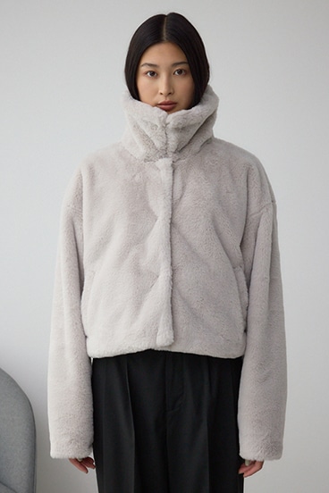 スタンド2WAYファーショートコート 詳細画像