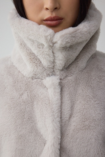 スタンド2WAYファーショートコート 詳細画像