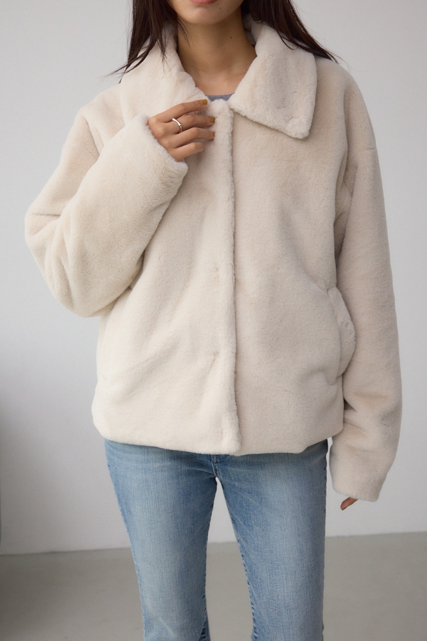 スタンド2WAYファーショートコート