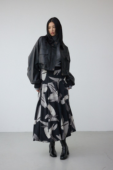 フェイクレザーショートブルゾン 詳細画像