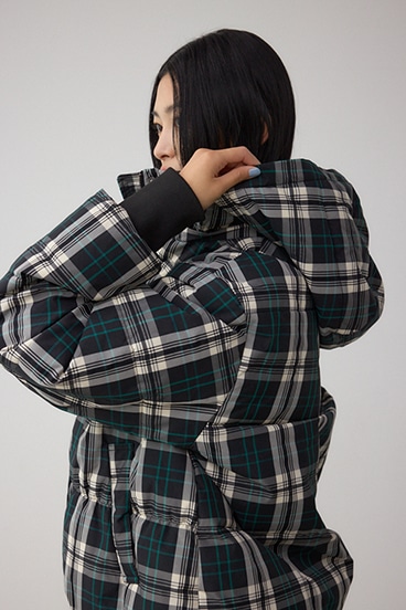 B-HEAT フード付き中綿チェックジャケット 詳細画像