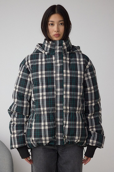 B-HEAT フード付き中綿チェックジャケット 詳細画像