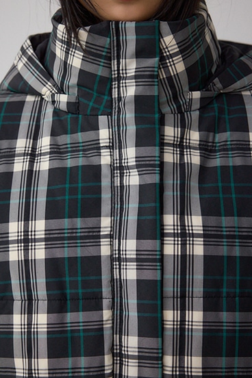 B-HEAT フード付き中綿チェックジャケット 詳細画像