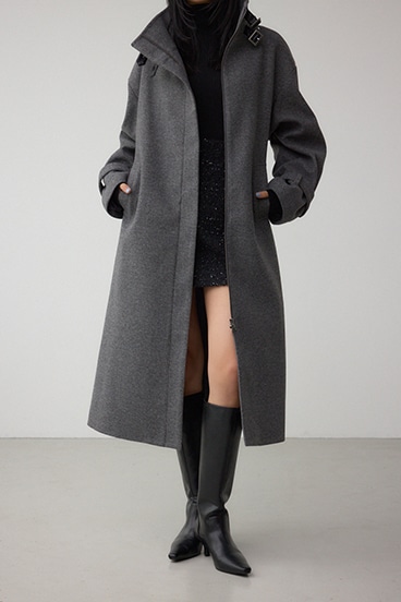 B-HEAT スタンドカラージップロングコート