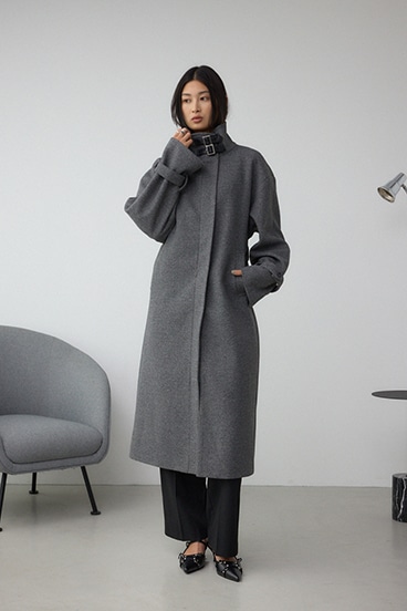 B-HEAT スタンドカラージップロングコート 詳細画像