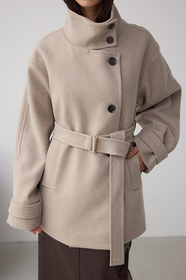 B-HEATスタンドカラーミドルコート