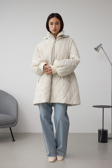 キルティング中綿ミドルコート 詳細画像