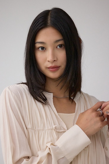 フロントリボン長袖シャツカーディガン 詳細画像