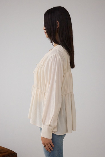 フロントリボン長袖シャツカーディガン 詳細画像