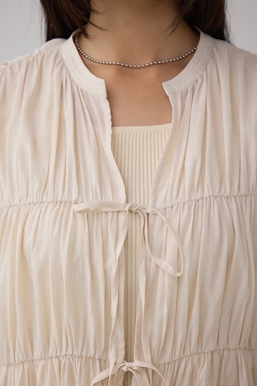 フロントリボン長袖シャツカーディガン 詳細画像