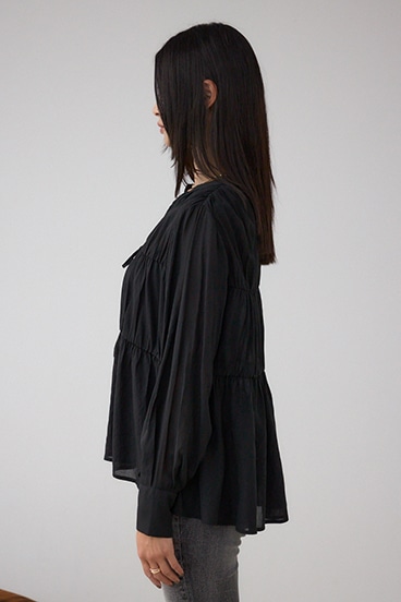 フロントリボン長袖シャツカーディガン 詳細画像