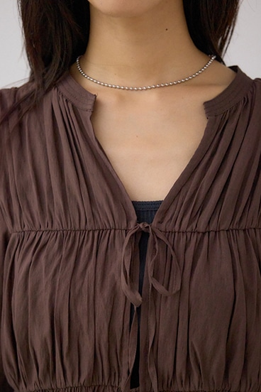 フロントリボン長袖シャツカーディガン 詳細画像