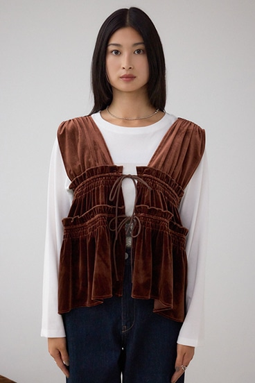 ベロアリボンベスト 詳細画像