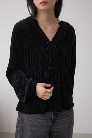 ベロアリボンブラウス