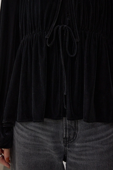 ベロアリボンブラウス 詳細画像