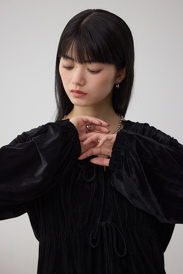 ベロアリボンブラウス