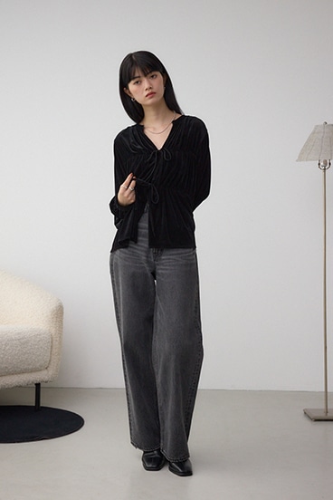 ベロアリボンブラウス 詳細画像