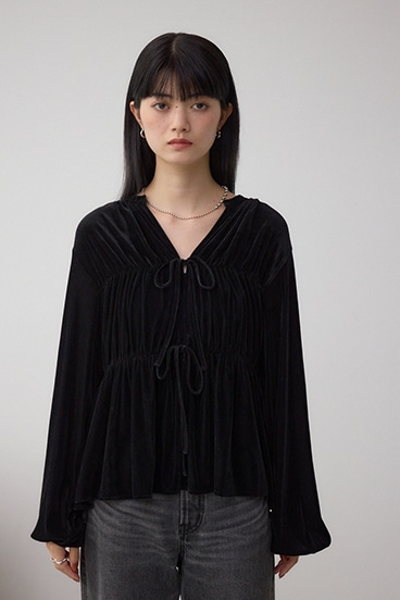 ベロアリボンブラウス 詳細画像