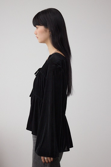 ベロアリボンブラウス 詳細画像