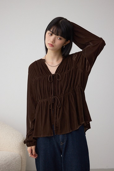 ベロアリボンブラウス 詳細画像