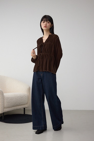 ベロアリボンブラウス 詳細画像