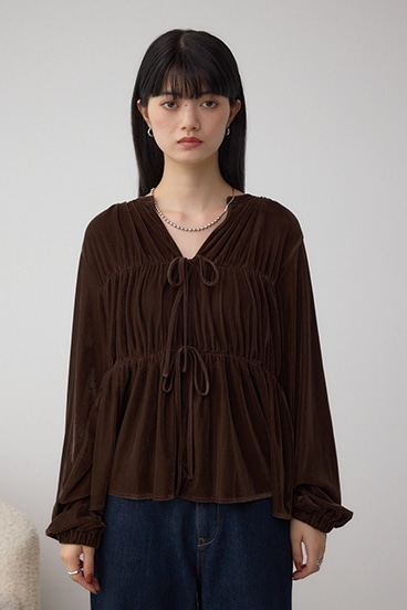 ベロアリボンブラウス 詳細画像