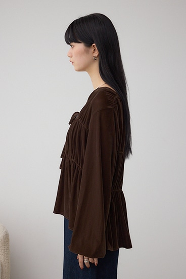 ベロアリボンブラウス 詳細画像