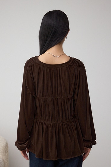 ベロアリボンブラウス 詳細画像