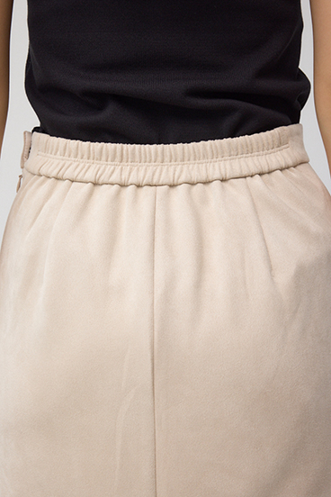 フェイクスエード/フェイクレザータイトスカート 詳細画像