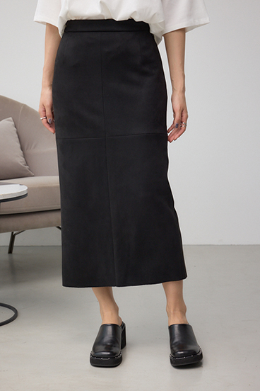 フェイクスエード/フェイクレザータイトスカート