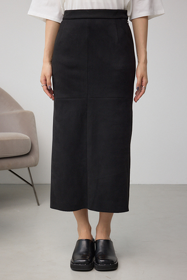 フェイクスエード/フェイクレザータイトスカート 詳細画像