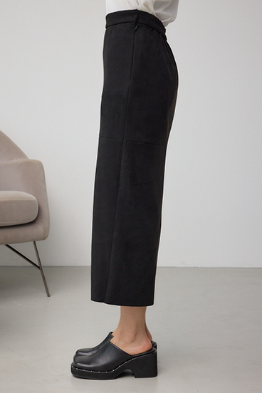 フェイクスエード/フェイクレザータイトスカート 詳細画像