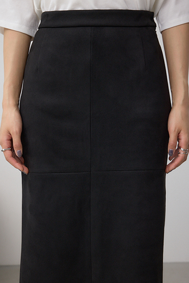 フェイクスエード/フェイクレザータイトスカート 詳細画像