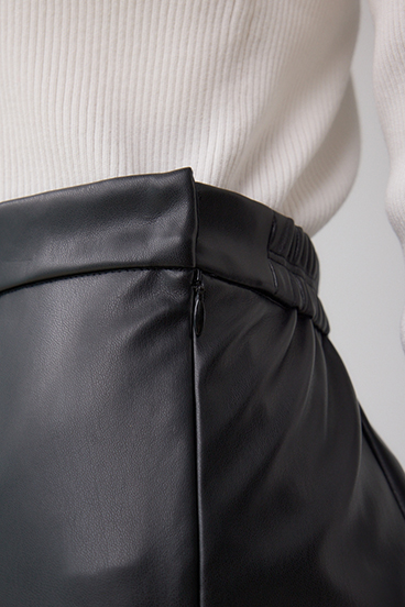 フェイクスエード/フェイクレザータイトスカート 詳細画像