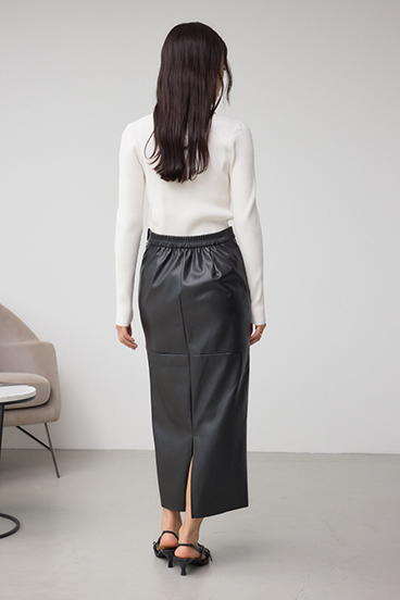 フェイクスエード/フェイクレザータイトスカート 詳細画像