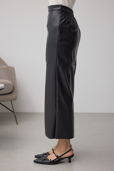 フェイクスエード/フェイクレザータイトスカート 詳細画像