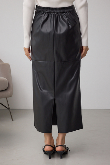 フェイクスエード/フェイクレザータイトスカート 詳細画像