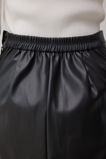 フェイクスエード/フェイクレザータイトスカート 詳細画像